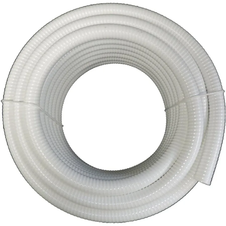 Manguera de tubo flexible de PVC blanca de 1 1/4 de diámetro. x 50 pies para piscinas, spas y jardines acuáticos: material liviano y duradero con