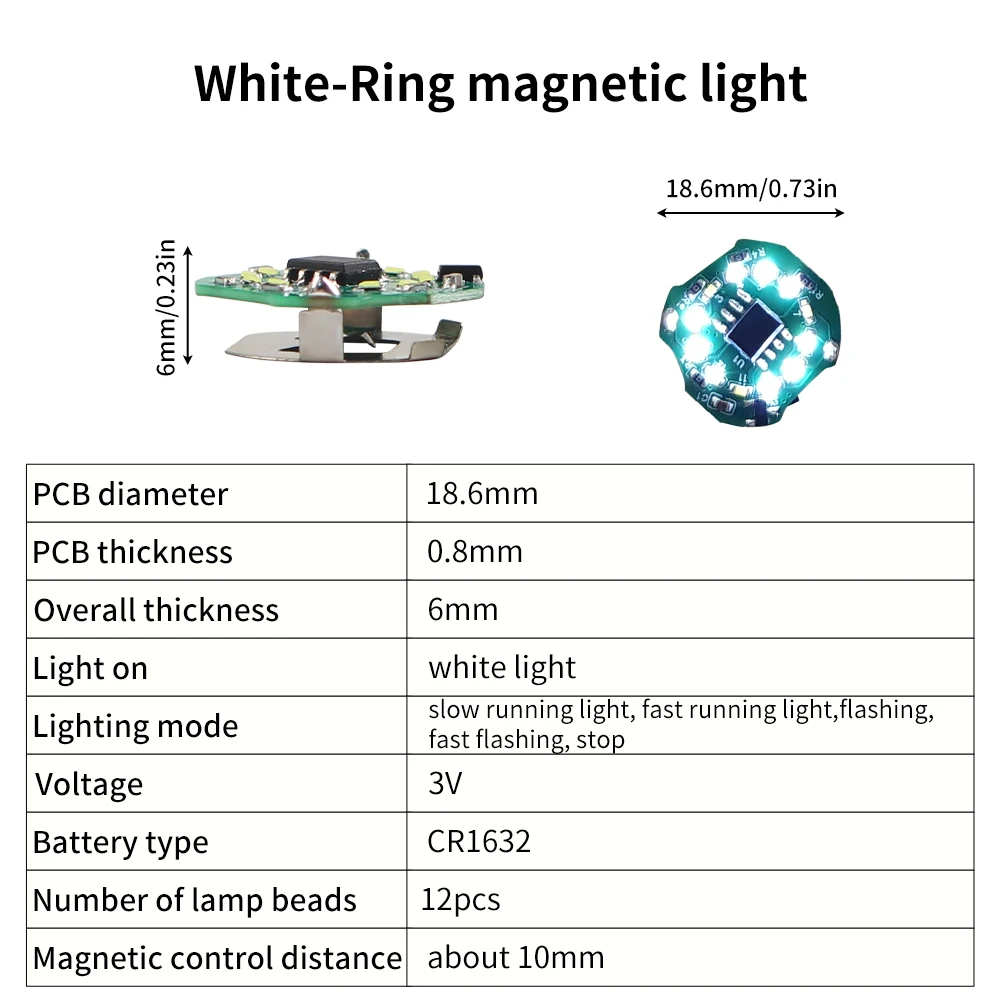 For Bambu Lab Ring/Single/Y Shape LED Light with Magnetic Control DIY 3D Printing Model Parts for Bambu voron AD5M K1 Kobra