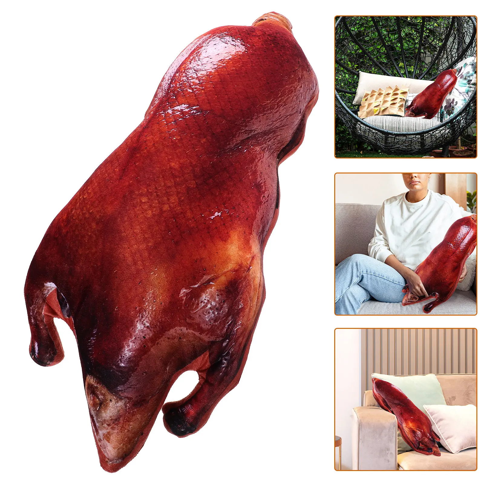 

Large Roast Duck Shape Pillow Soft Skin Friendly Hugging Sleeping Decorative Cushion for Bedroom Living Room Nursery Fun Duck