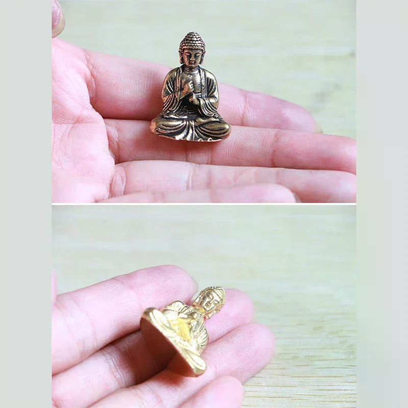 Exquisite Pure Copper Buddha Ornaments Trumpet Home Decoration Shakyamuni Brass Car Statues Bronze Buddha Figurines Gifts