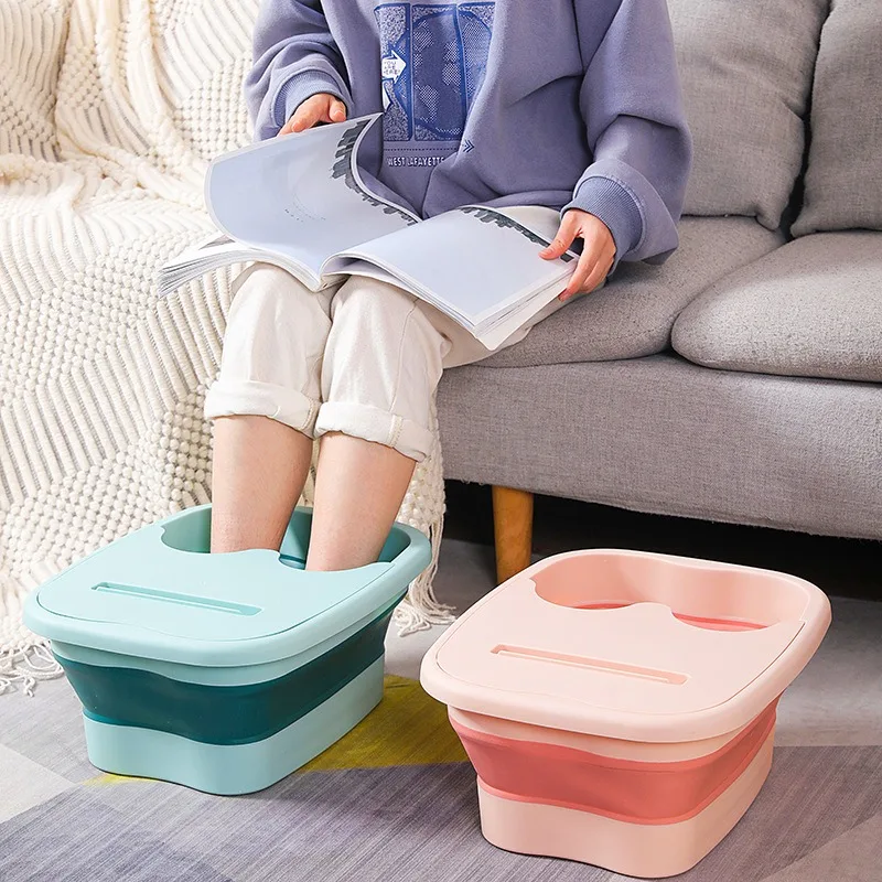 1-2PCS Foot Soaking Bucket Foldable Water Bucket Portable Massage Health Foot Bath Tub Calf Covered Insulated Foot Wash Basin