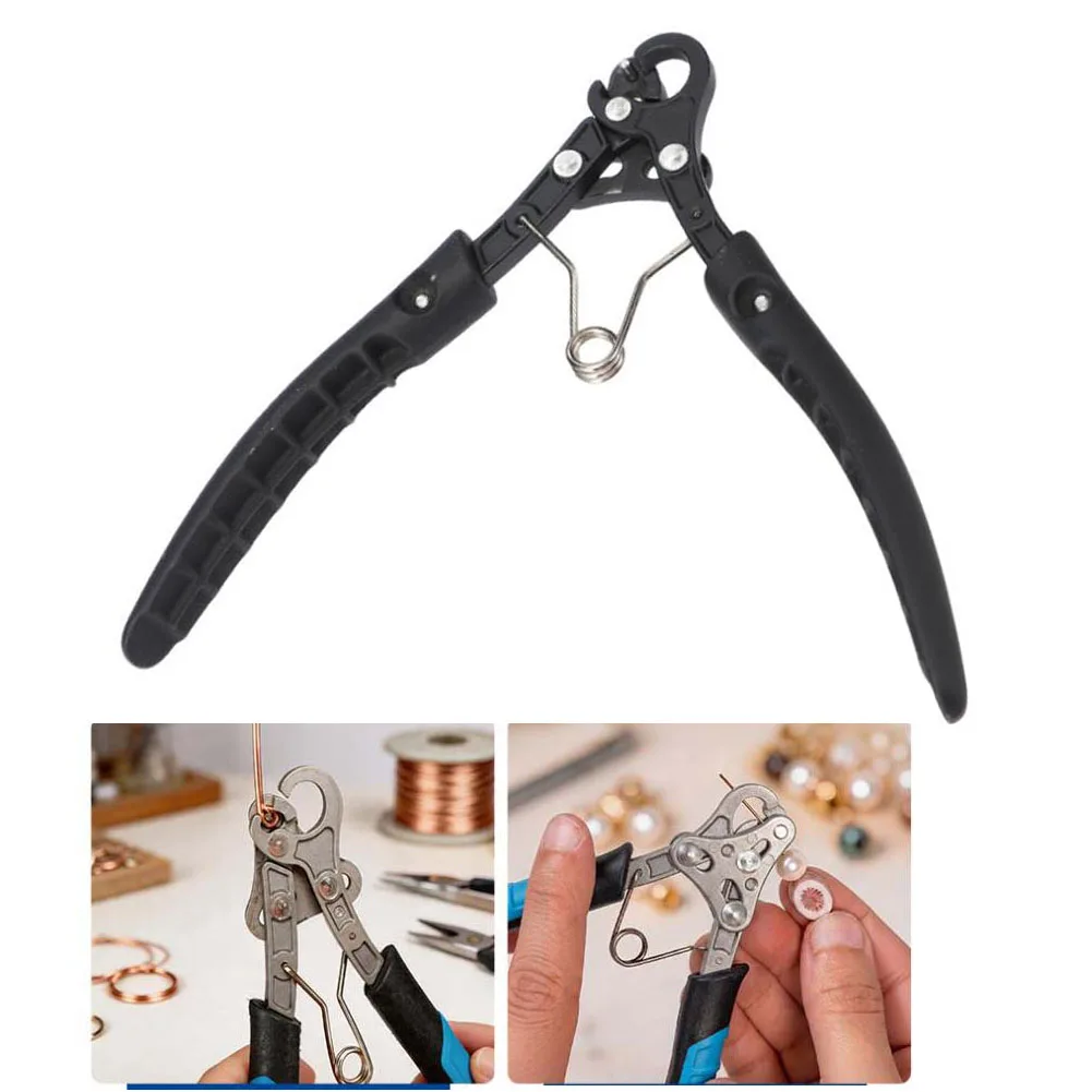 Jewelry Making Wire Rolling Pliers 165mm Spring Loaded Round Nose Bending Tool for Gold Silver Copper Wire Looping