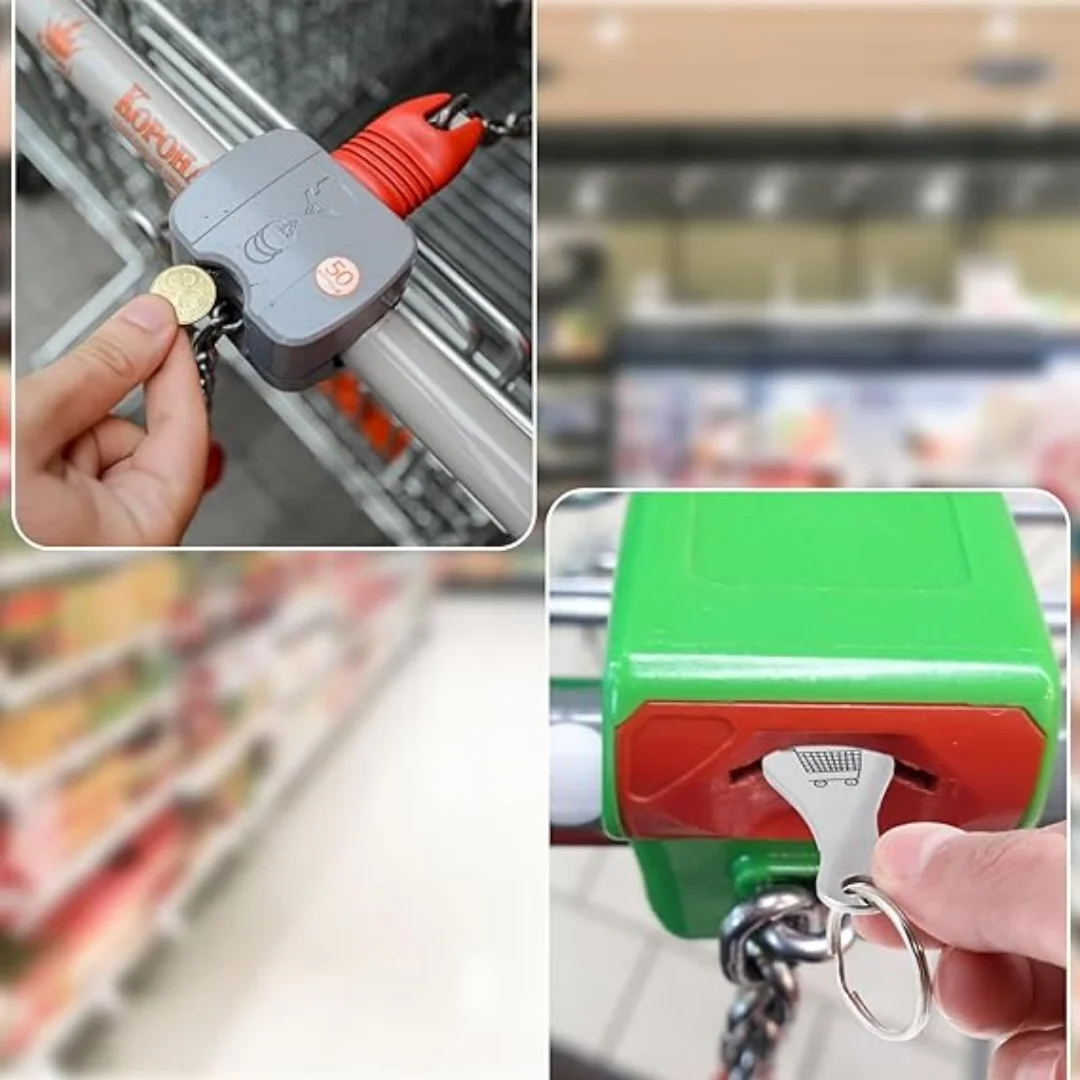 Portamonedas para carrito de supermercado moderno