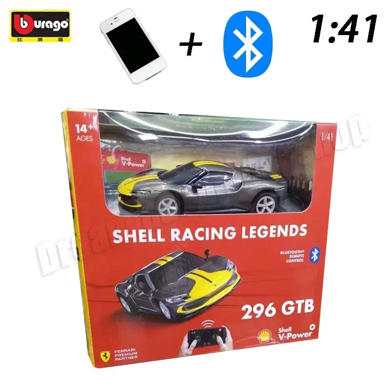 New Style Bburago 1:41 Ferrari Serie,SF-23,330 P4,296 GTB,mobile Phone Bluetooth Control Remote Control Die-cast Alloy Car Model