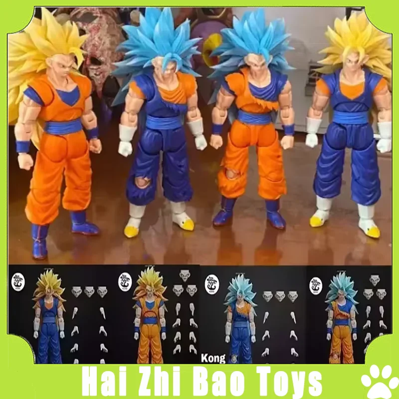 Dragon Ball Z Kong Studio Beast Deities Action Figure Shf Son Goku Ssj3 Vegeta Super Saiyan Toy  Collection Model Figurine Gift