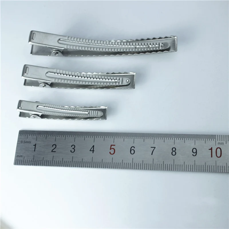 50PCS 4.6cm 6cm 8cm 304 Stainless Steel Flat Rectangle Metal Alligator Hair Clips for DIY Plain Duckbill Hairpins Barrettes