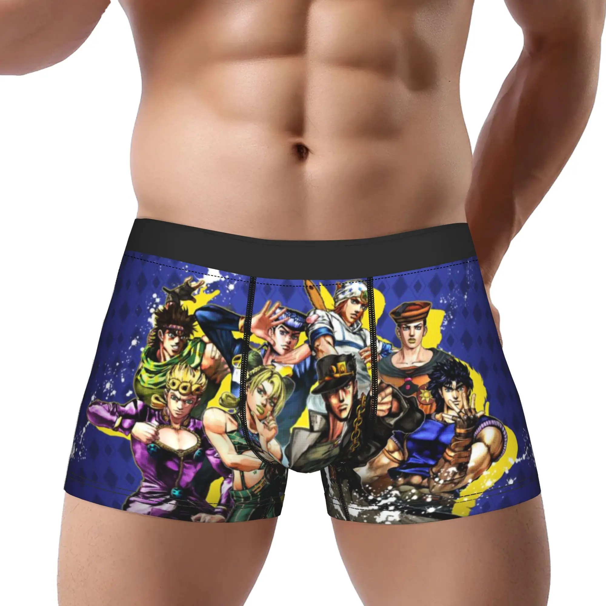 Street Style Manga Art JoJo's Bizarre Adventure Underpants Homme Panties Male Underwear Comfortable Shorts Boxer Briefs