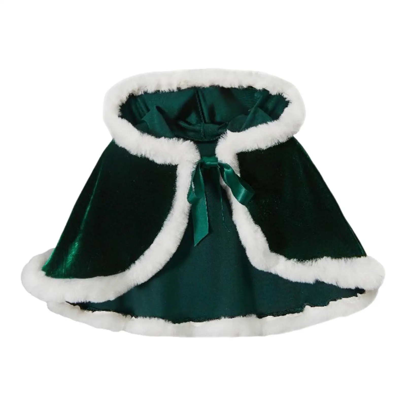 

Christmas Hooded Cape Cloak Short Shawl,Festival Cosplay Santa Claus Robe Prop for Masquerade Balls Winter Carnival New Year Pub