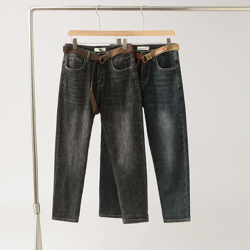 

Comfortable Men's Straight Leg Jeans Casual Waed Denim mid Waist Zipper Fly Breathable Autumn New Sle Versatile Commuter ...