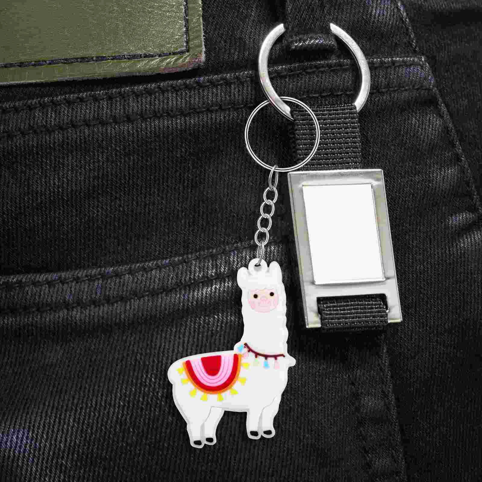 12 Pcs Alpaca Keychain Animal Keychains Backpack Pendant Man Wallet Cartoon Cute Pvc Accessories