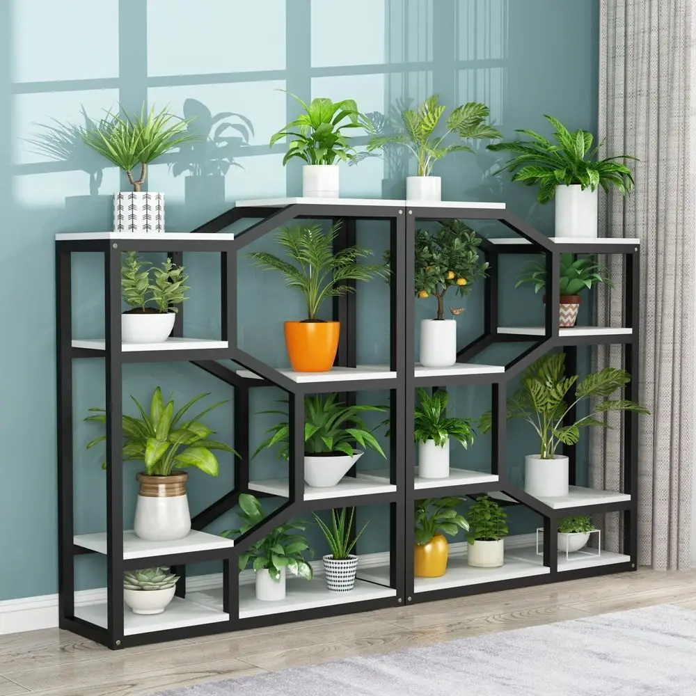Flower Rack Indoor Living Room Floor-to-ceiling Multi-layer Flower Rack Balcony Wrought Iron Flower Pot Hanger Office Partition