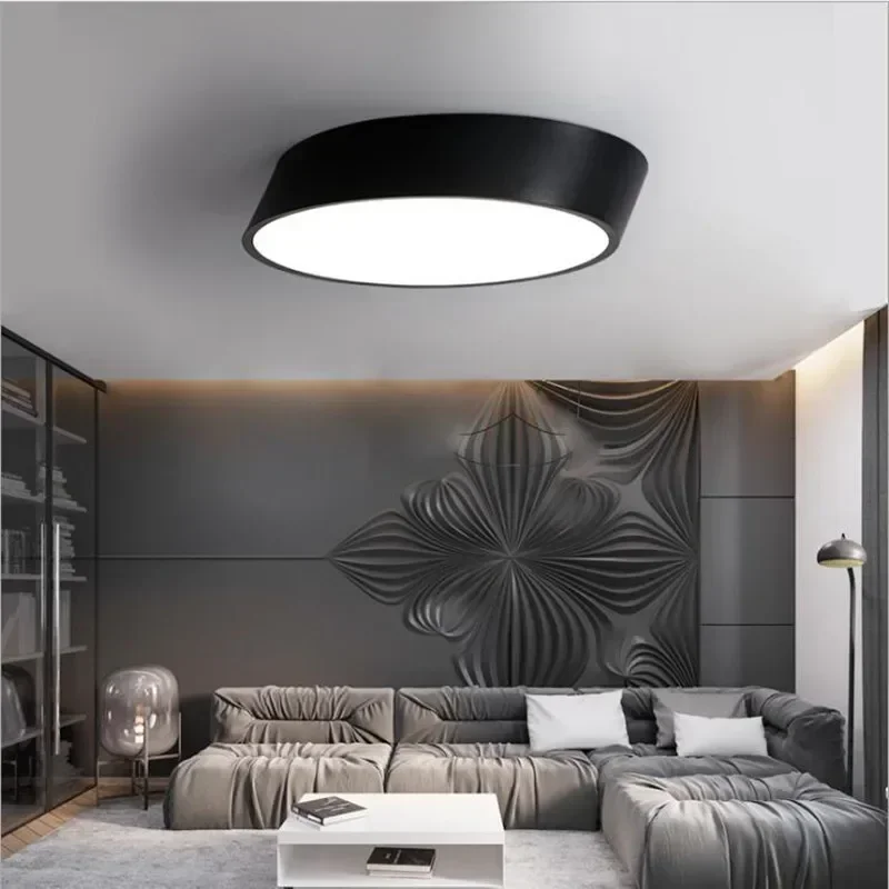 Modern Ceiling Light LED Lamp Diameter 25cm Iron Baked Paint Body Acrylic Faceplate Panel For Bedroom LED Light Fixture
