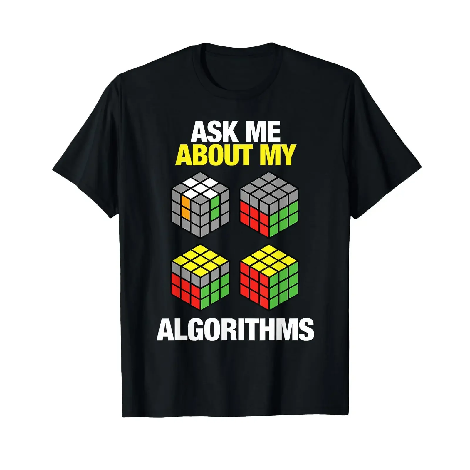 T-shirt vintage délavé et extensible pour enfants, motif Speed Cubing Puzzle Cuber Cube Kids Algorithms, graphique décontracté, confortable, doux, streetwear