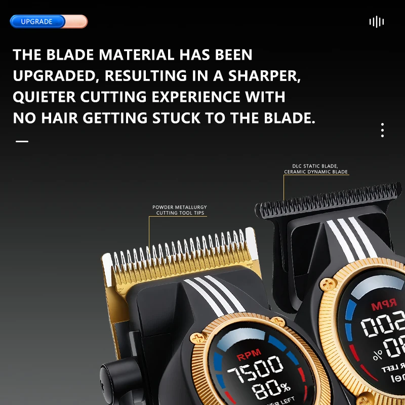 Kemei S2 Men's Clipper Set With Case 9000 Rpm Clippers And Trimmers Set Professional Hair Trimmer For Man  Full Set Box