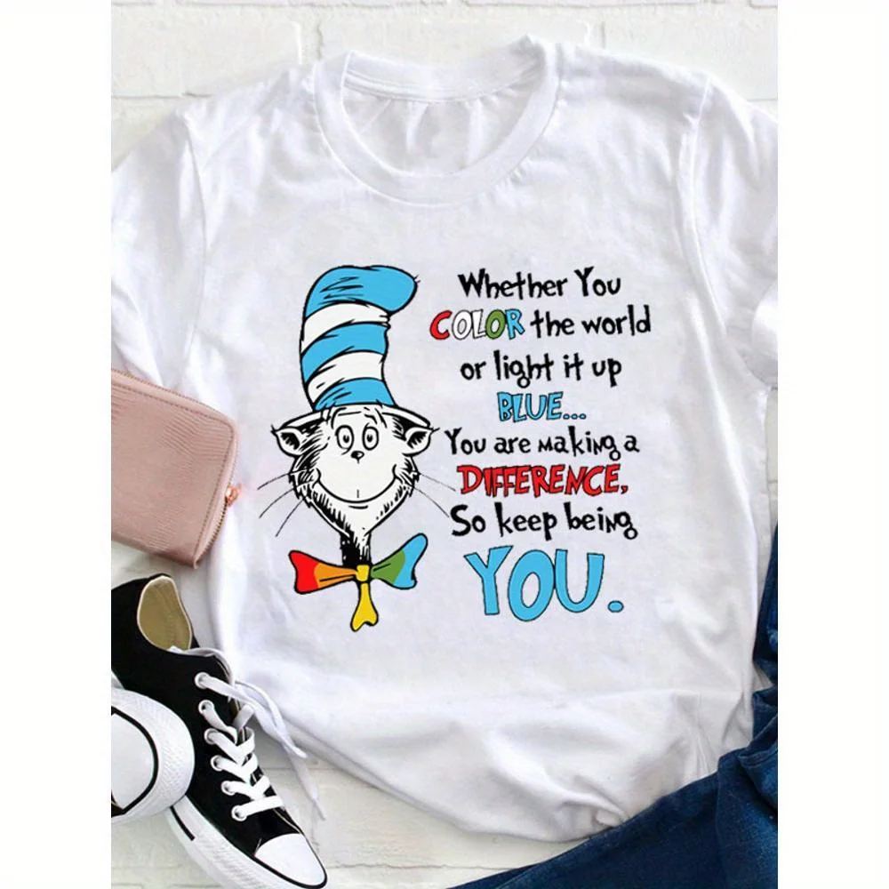 You Are Making a Difference Teacher Tシャツ、ルーズフィット、レディースカジュアルラウンドネックTシャツ