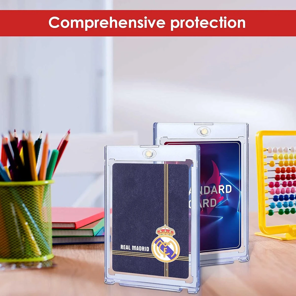 Ifundom Support Magnétique 2 Compartiments – Présentoir Acrylique Pour Cartes De Sport – Étui De Protection Transparent