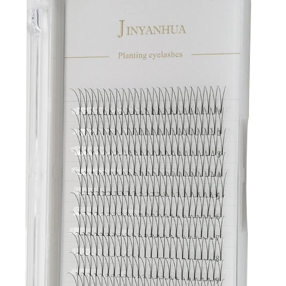 JINYANHUA 2d3d4d 12Rows Soft Mink Eyelashes  Pre Made Volume Fans Lashes Individual Eyelash Extensions Natural False Eyelashes