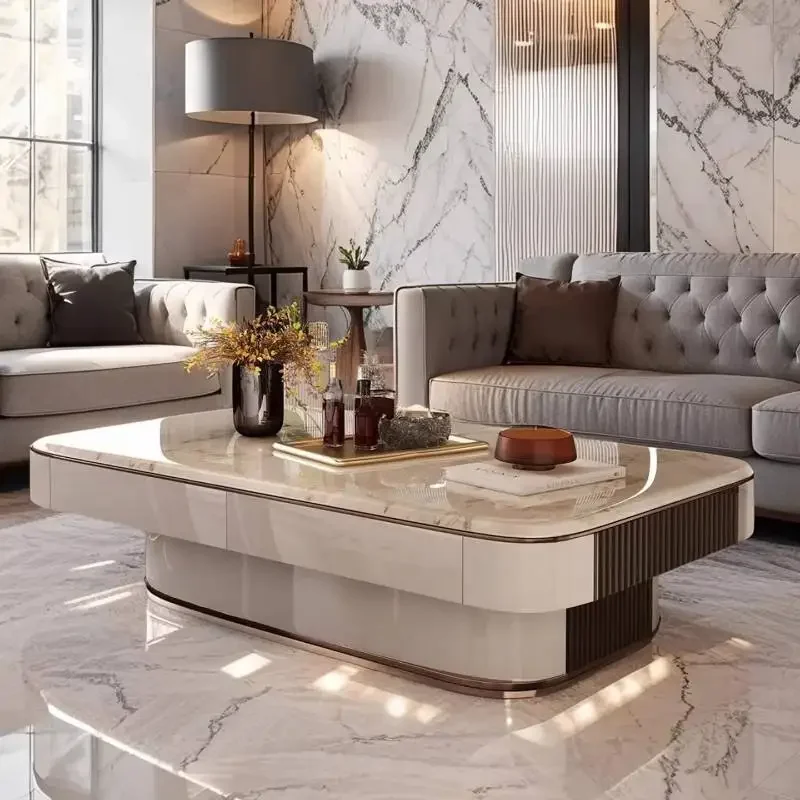 Extendable Decoration Coffee Table Style Small Storage Center Coffee Table Luxury Nordic White Meuble Salon Furniture For Home