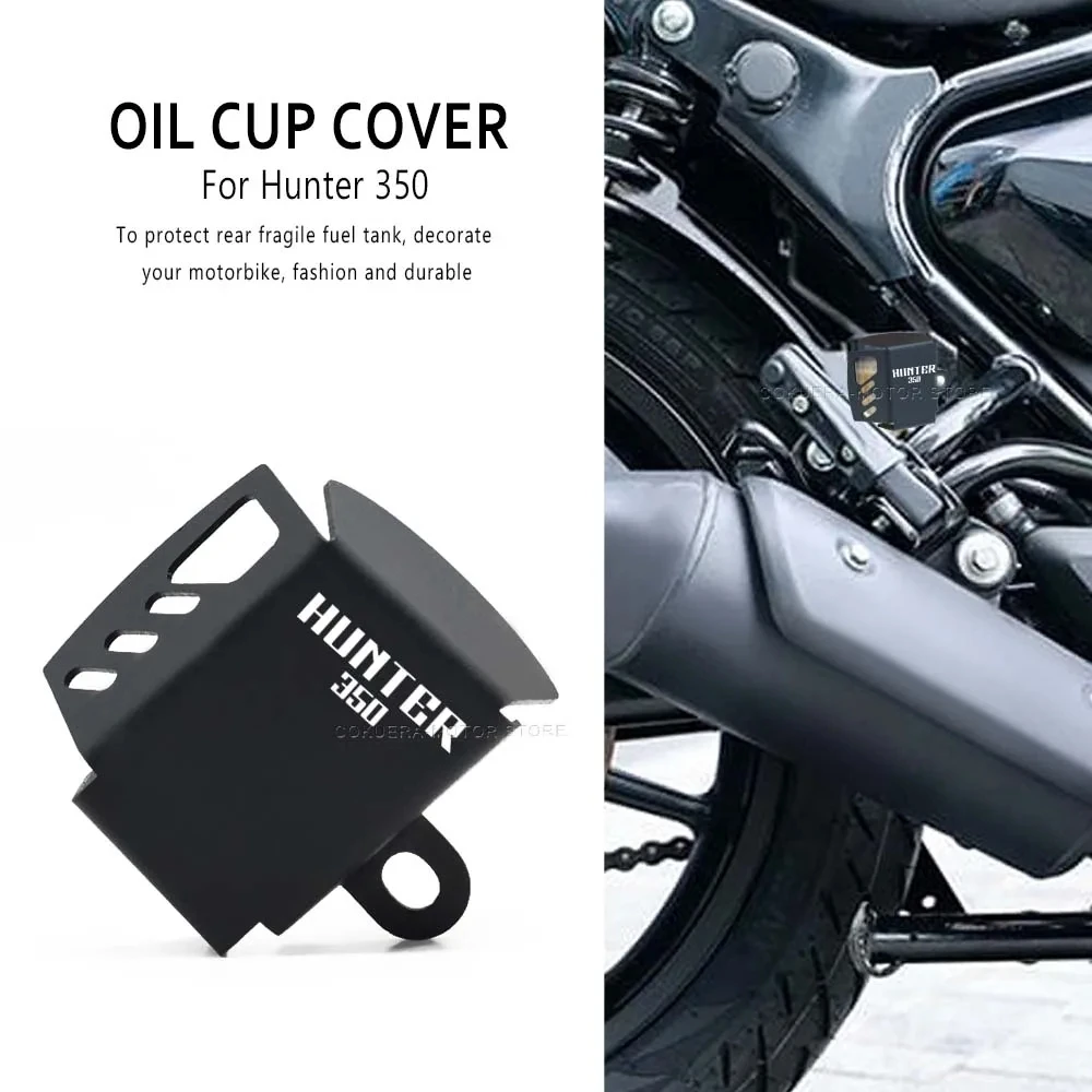 

For Hunter 350 CNC aluminum Motorcycle Accessories Rear Brake Fluid Reservoir Oil Cup Cover Protective Cover