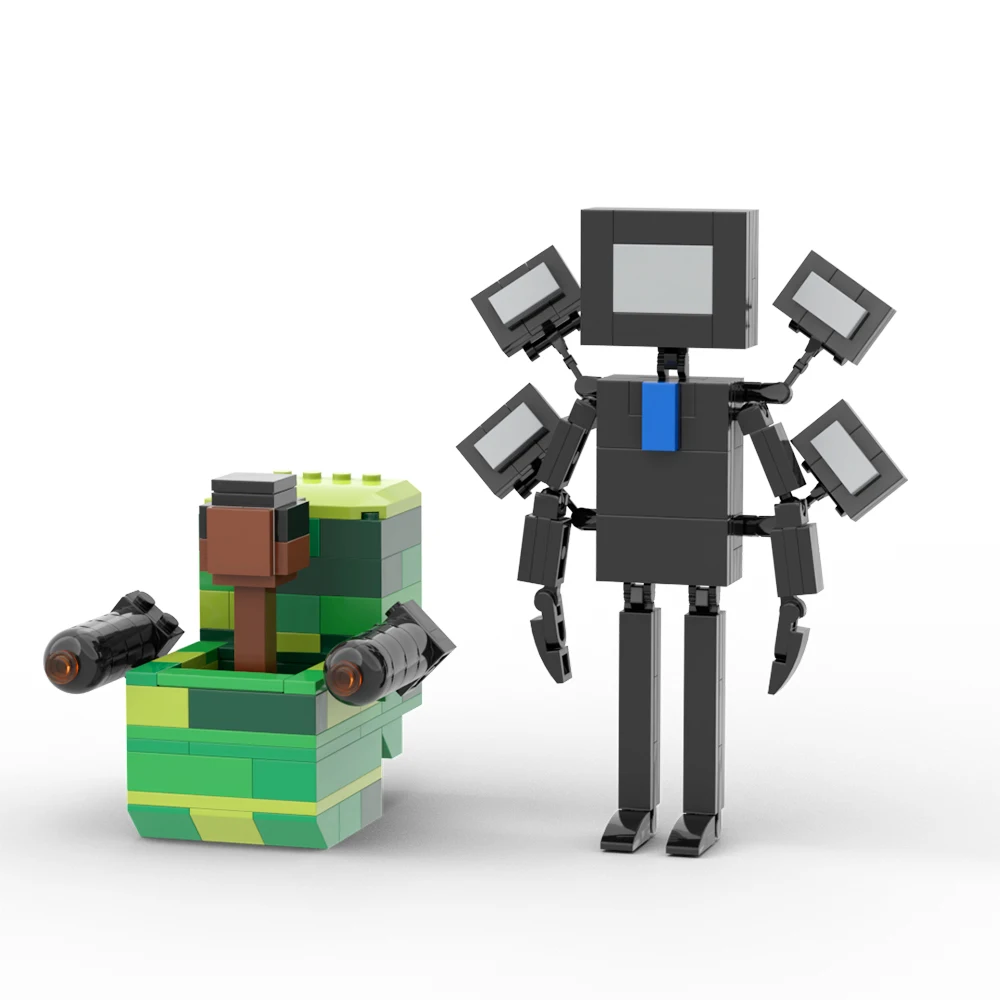 MOC Game Skibidied Toilet Actiefiguur Grote TV Man Brickheadz Bouwsteenset TV Vrouw Baksteen Mecha Titan TV Man ToyGift