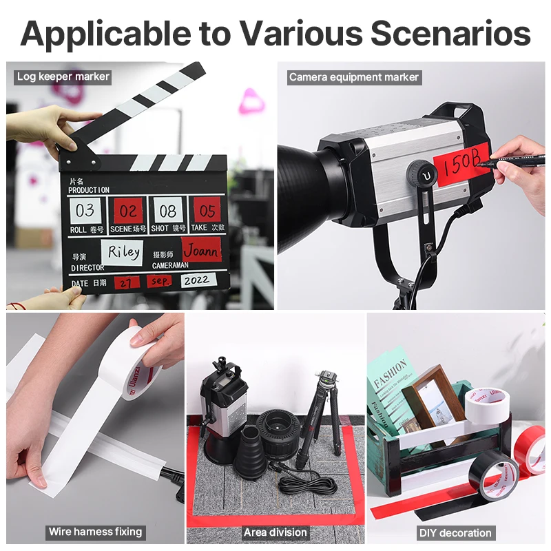 Ulanzi 45 مللي متر سمك 10 متر سوبر لزجة القماش قاعدة بطة الشريط السجاد الطابق مقاوم للماء للكتابة لاصق الشريط Photography بها بنفسك التصوير ديكور