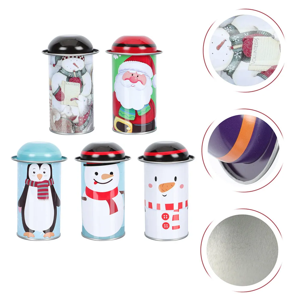 

Набор из 5 жестяных коробок для хранения: орехи, закуски, рождественская тематика, украшение дома, контейнеры для печенья, яркие цвета, праздничный дизайн