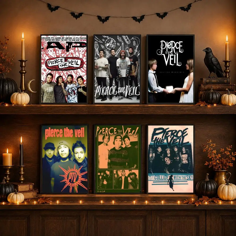 P-Pierce The Veil Poster Wall Art Print Art Suitable For Living Room Bedroom Bar Parlor Home Decoration Gift