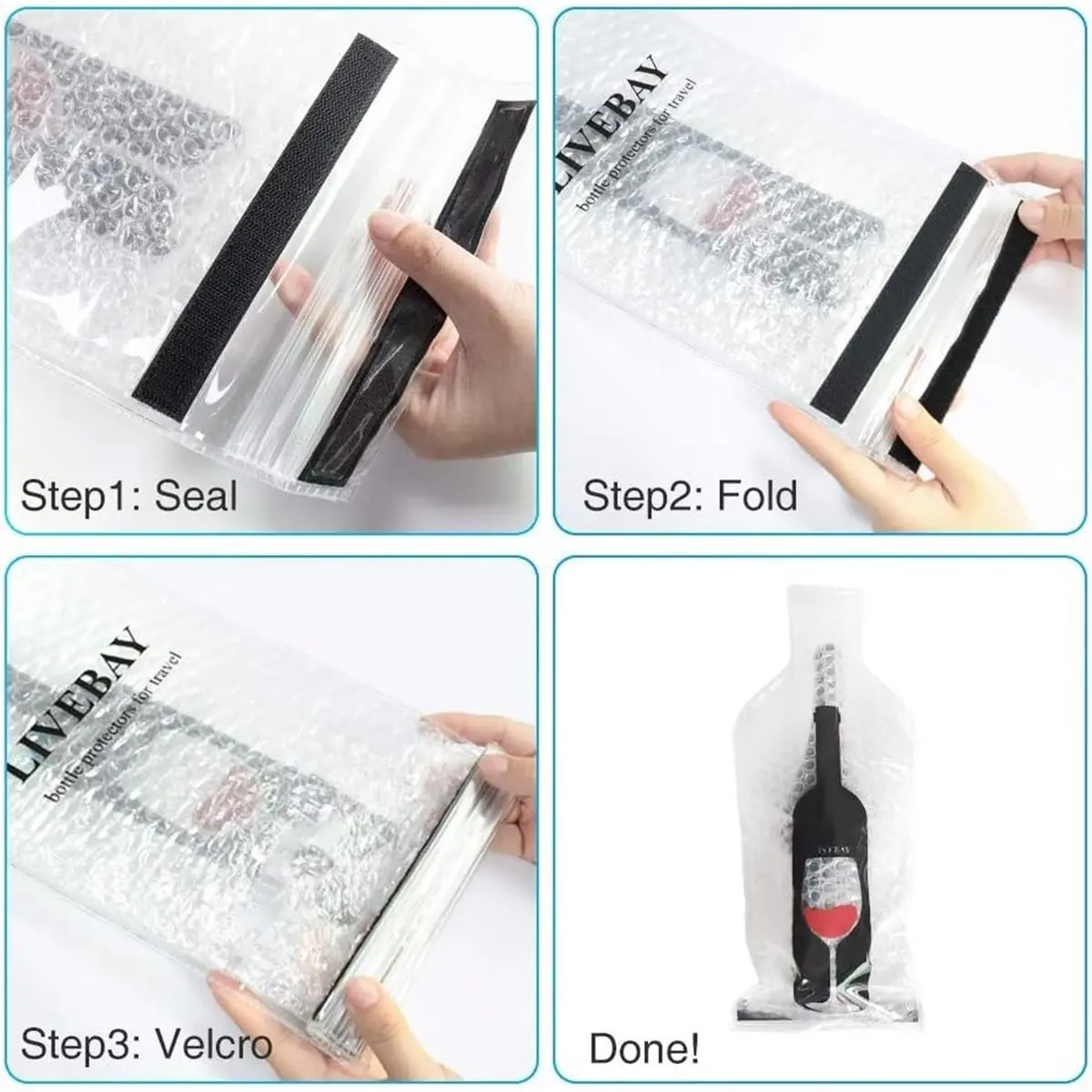 2026 Trend 5pcs Reusable Travel Wine Bottle Protectors for Planes, Cars, Cruises, and Luggage - Leak-Proof