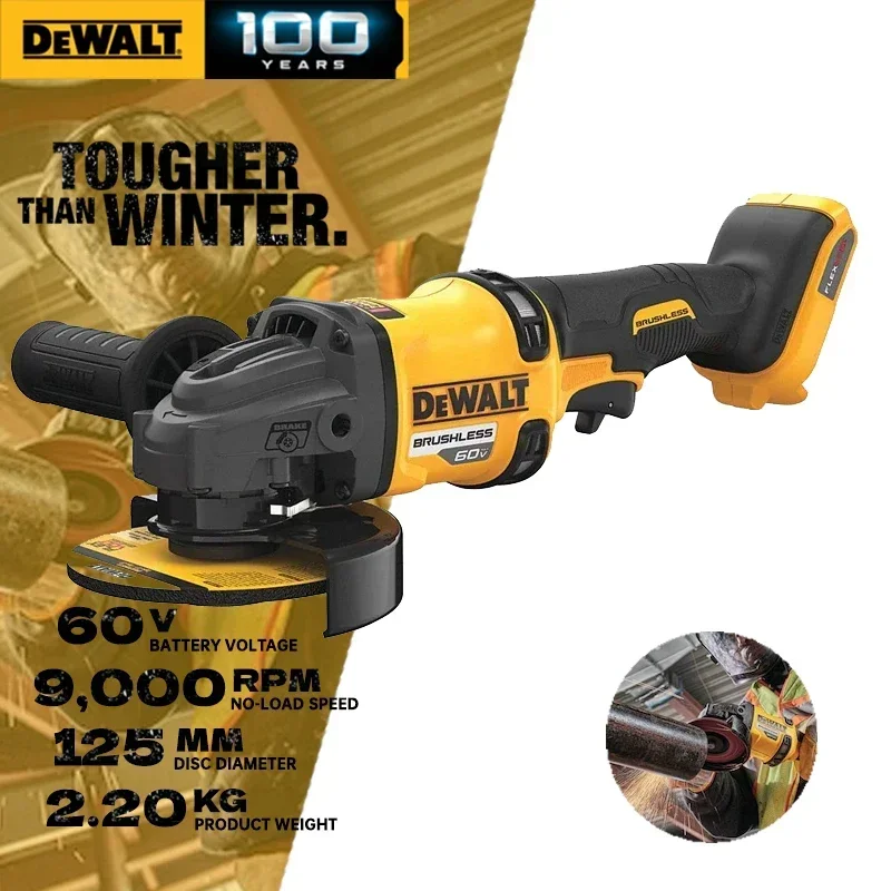 DEWALT DCG418 Angle Grinder 60V Angle Grinder With Kickback Brake Kit 125MM Brushless Cordless Cutting Machine Dewalt DCG418B