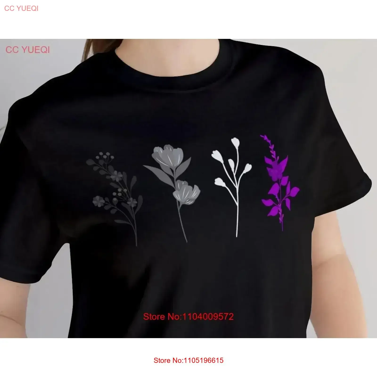 

Футболка с цветочным принтом «Асексуальная гордость» Subtle Ace Flag Flowers Art Discreet Asexuality LGBTQ Month Present Boho LGBTQIA Aroace vintage