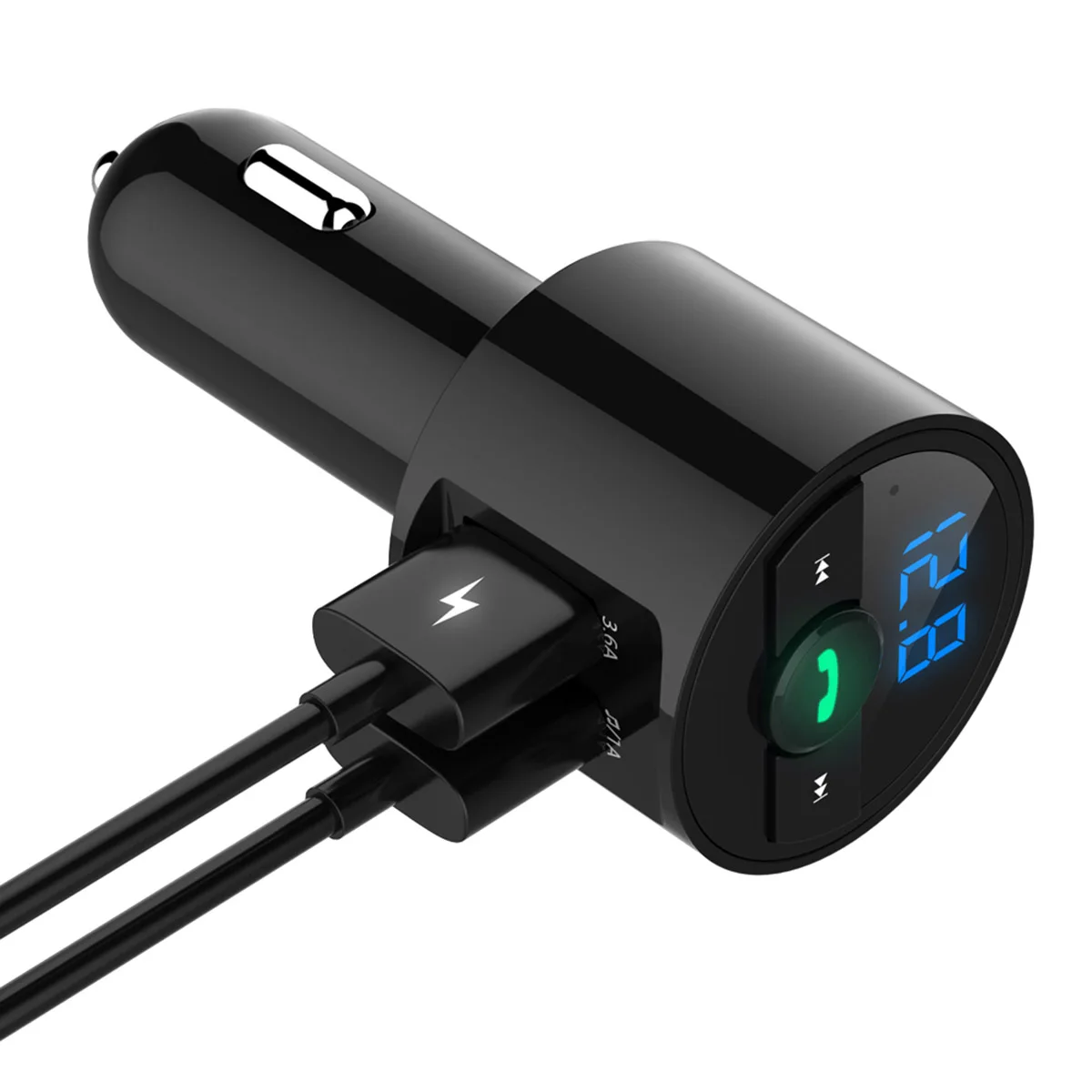 

Fm Transmitter Wireless Black Car Support Handsfree Calls Transmitter