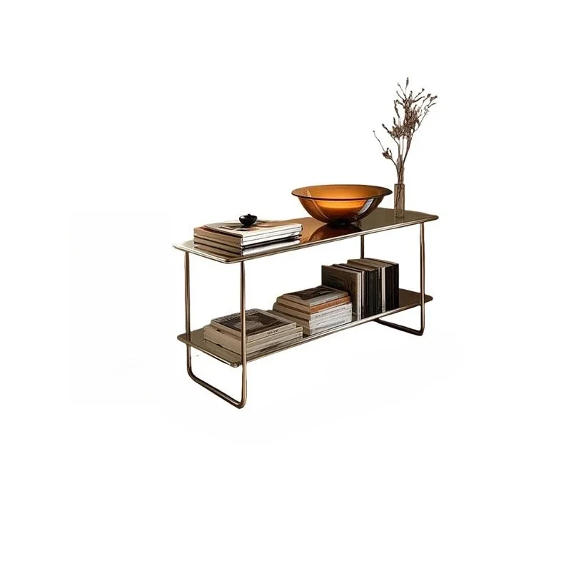 

Entry porch table Simple modern stainless steel porch rack Shelf Storage rack Bookshelf Side table