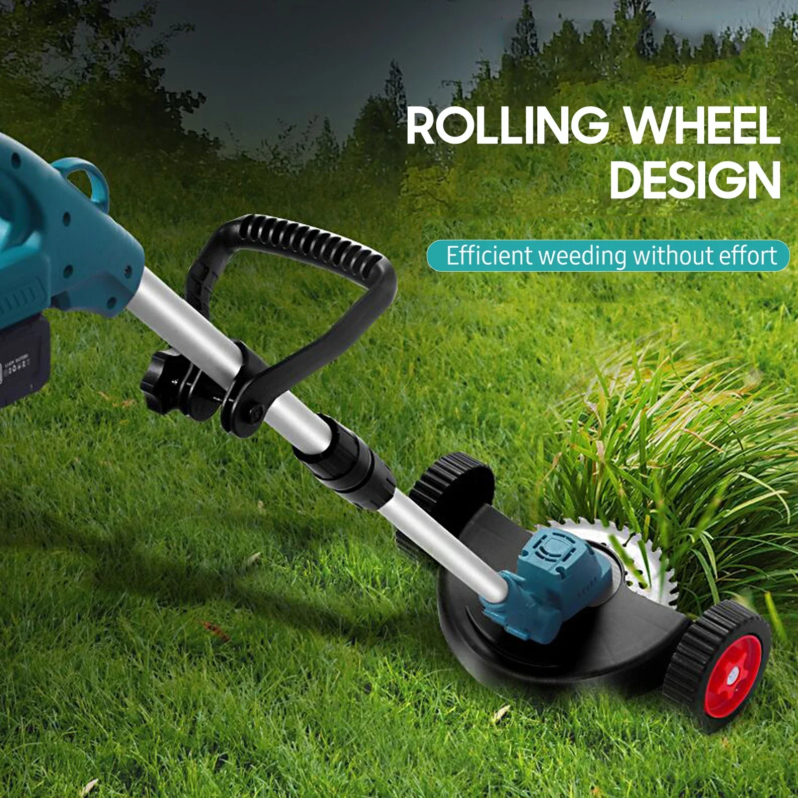 Portable Brushless Handheld Lawn Mower Electric Grass Cutter Cordless Grass Trimmer Adjustable Telescopic Pole