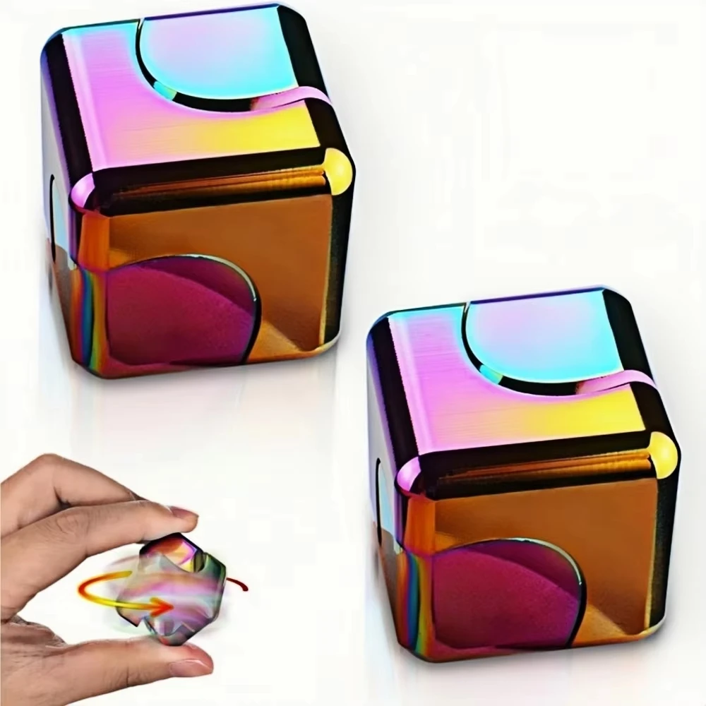 Giroscopio rotante con punta delle dita in cubo di metallo Fidget antistress Giocattoli per adulti Ufficio Casa Viaggio Spinner portatile Giocattoli Regali di Natale