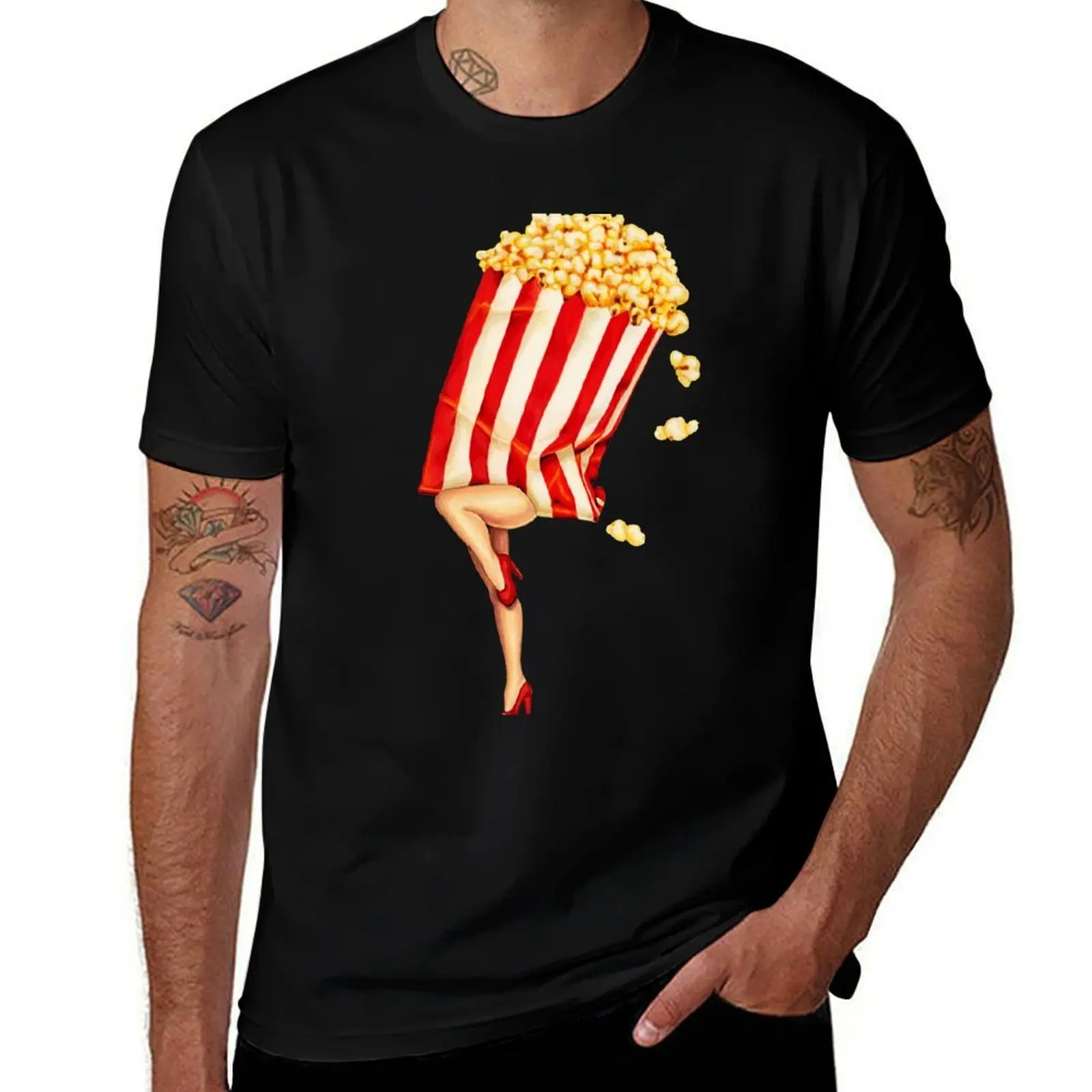 Let's All Go to the Lobby - Popcorn Girl T-Shirt Plus Size Comfort Fit Tee T-Shirt