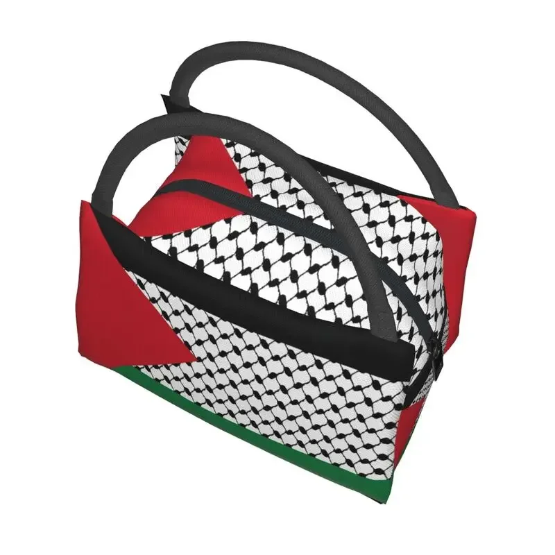 Palestine Flag Resuable Lunch Box Women Waterproof Palestinian Hatta Kufiya Keffiyeh Pattern Thermal Cooler Food Lunch Bag