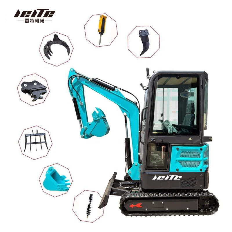 Ekskavator Mini 1.8Ton Pertanian 0.03m3 Ekskavator Penggali Mini 1.7ton 2 Ton Diesel Hidrolik Ekskavator Perayap Kecil