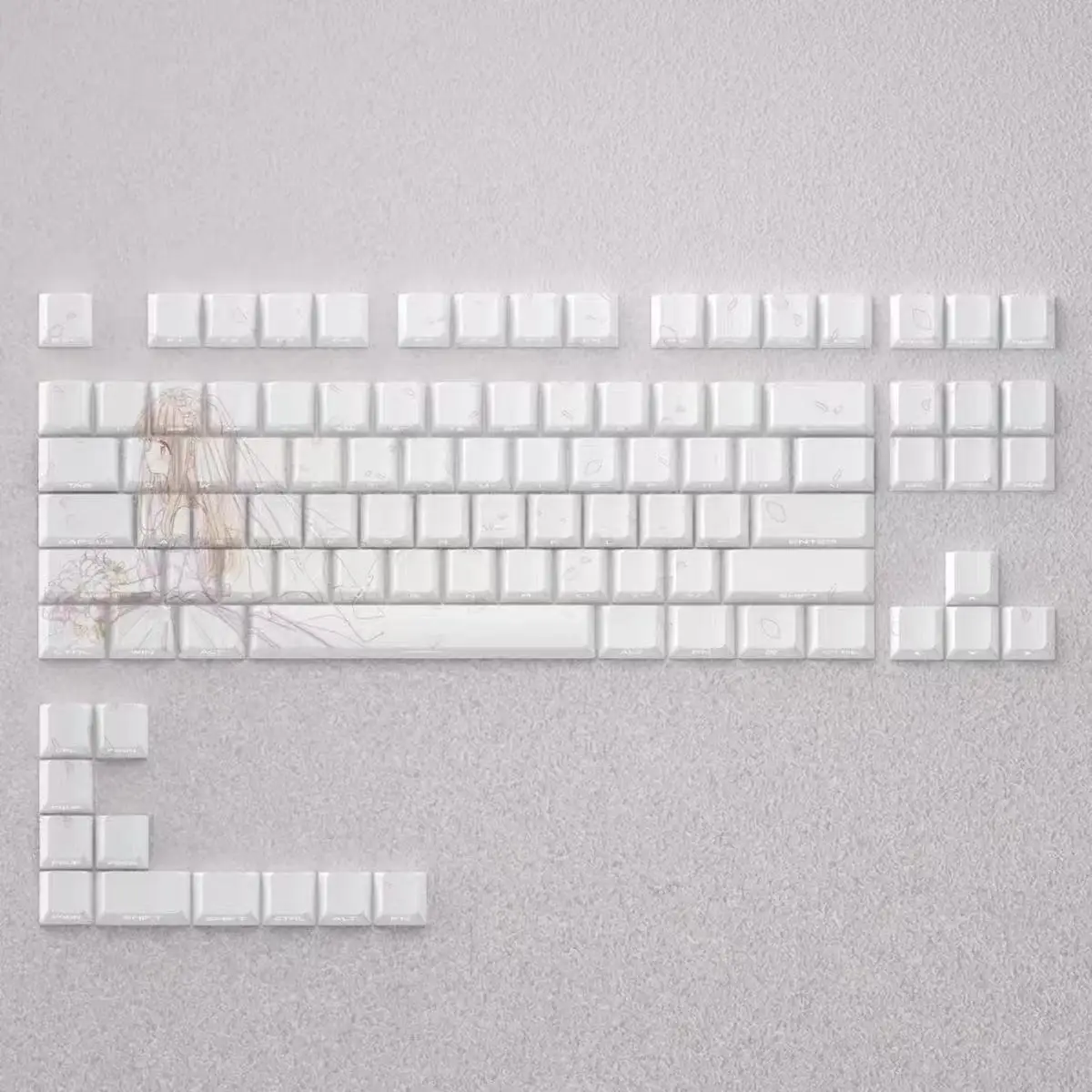 73 Key Shiina Mahiru Keycaps PBT Keycaps Dye Sub Cherry Anime Key Japanese for 61 65 68 Mechanical Keyboard GK61 Anne Pro 2