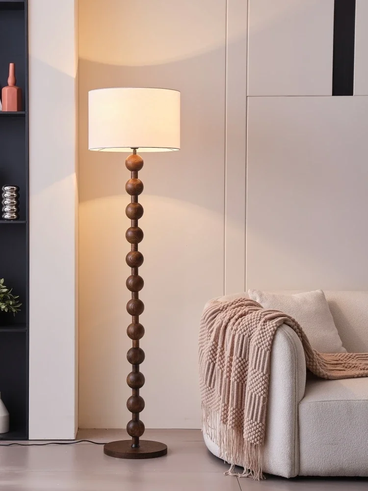 

French-Style Mid-Ancient Floor Lamp Living Room American-Style Retro Silent Style New Chinese-Style Solid Wood Bedroom High