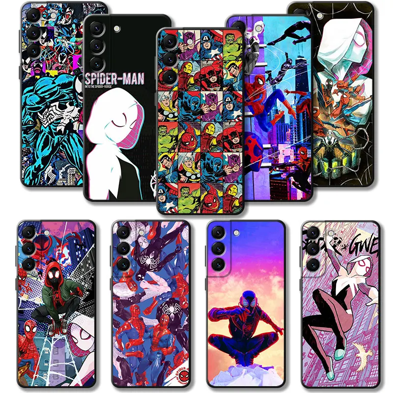 Phone Case For Samsung Galaxy S24 S23 S22 S21 S20 FE Ultra S10 Plus Note 20Ultra 10Plus Shell Marvel Magazine Gwen Spider Man