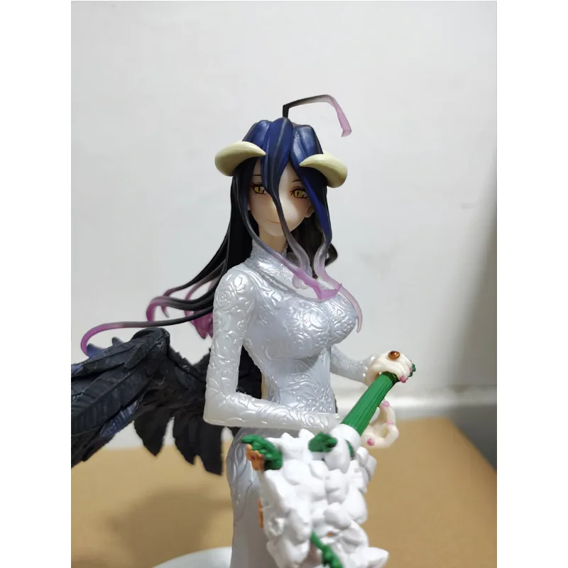 25cm Overlord Albedo In Wedding Dress Anime Girl Figure Model Large Statue Boys Collection Desktop Decoration Ornament Toys Gift