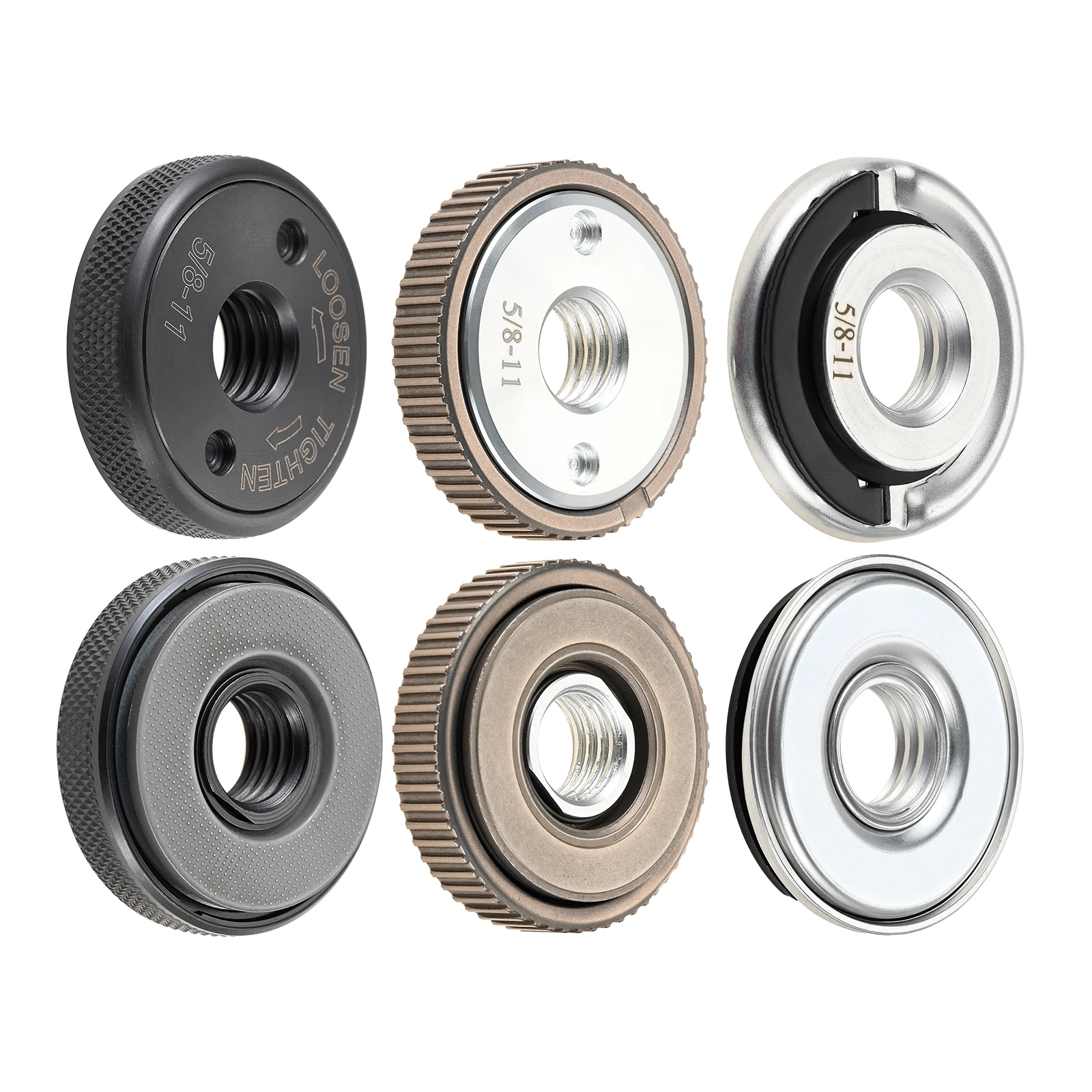 

2pcs Steel 5/8"-11 Thread Quick Release Angle Grinder Flange Nut 5/8-11 Grinder Locking Nut for Angle Grinder Replacement Parts