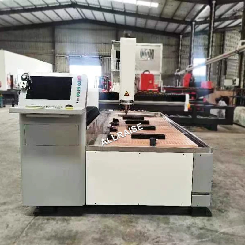 Automatic glass work center for milling, drilling and polishing