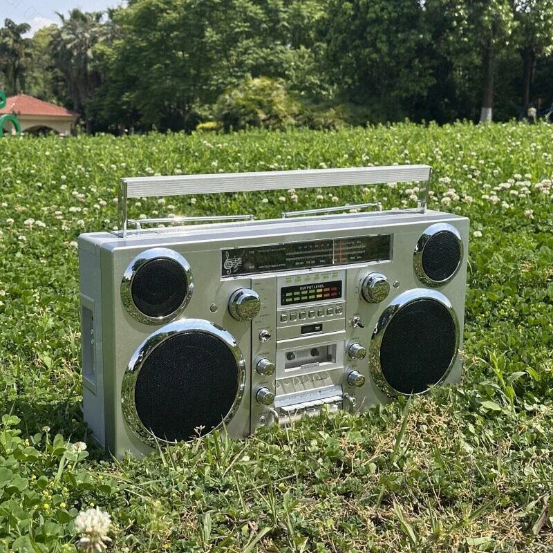 Vintage Recording Radio, Portable Tape Player, CD Disc, Multi-function, High-Power Bluetooth Speaker