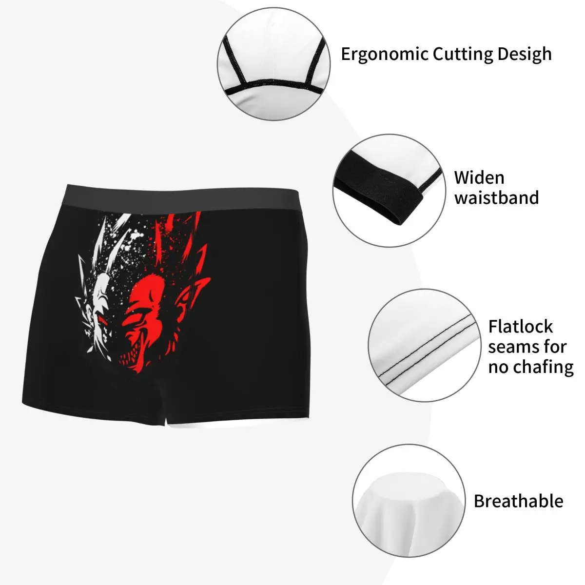 Boxer Vegeta Transformation Monkey Shorts Panties Men's Underwear Saiyan Dbz Dragon Ball Soft Underpants for Homme Plus Size