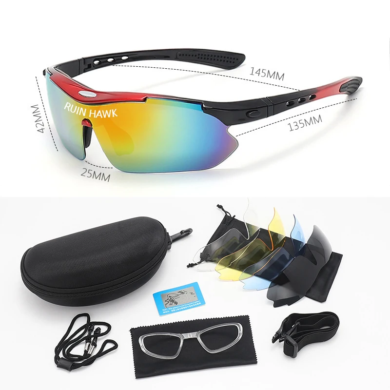 

New 5 Lens Set Polarized Tactical Goggles Men Outdoor Sports Windproof Dustproof Climbing Glasses Safety Protective Glasses