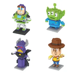 Toy Story Micro Building Blocks Alien Woody Buzz Lightyear DIY Puzzle 3D Model Mini Brick Figures Toy For Kid Christmas Gift