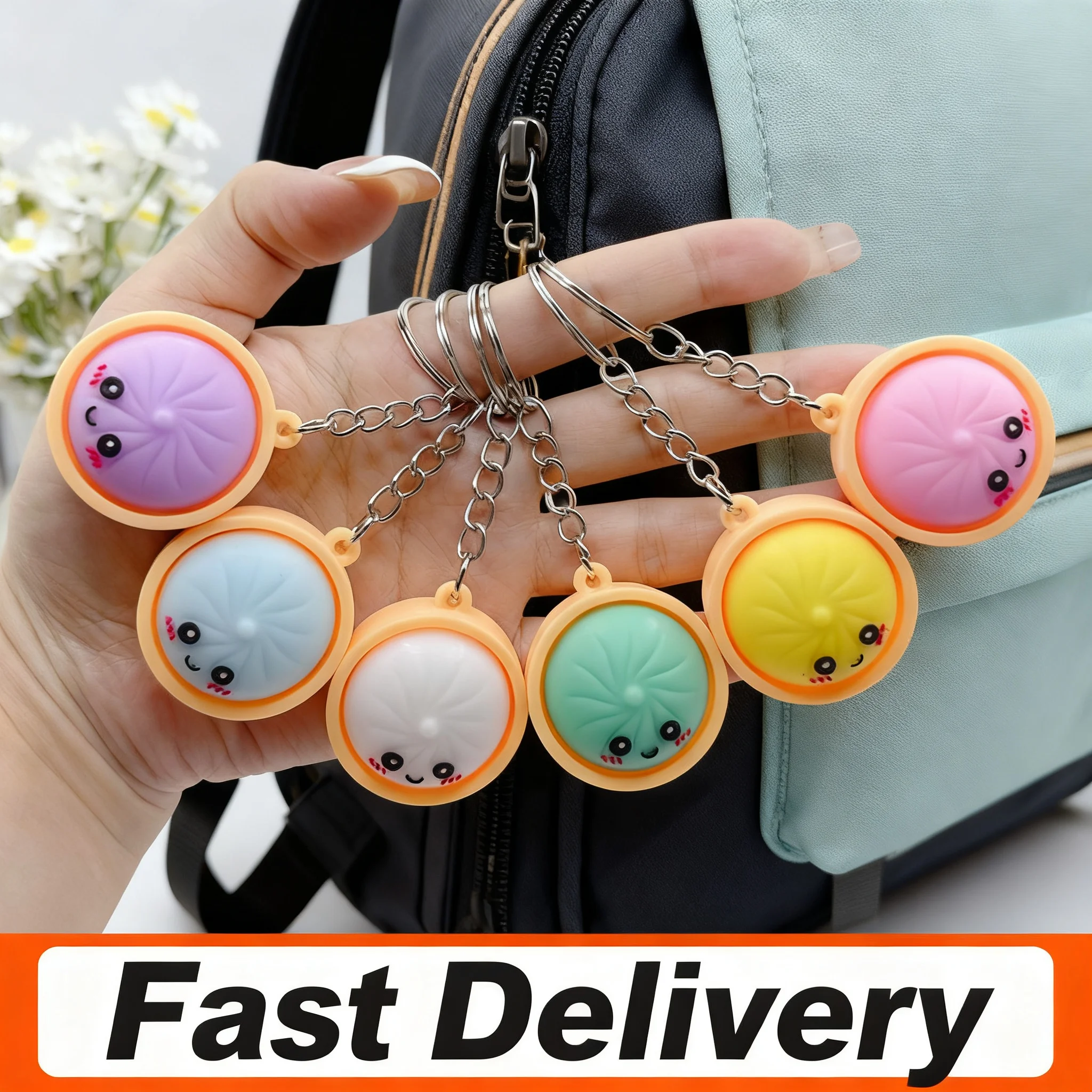 3pcs/set Dumpling Keychains Cute Baozi w/Steamer Random Color for Gift Bags Party Favors wedding favors for guests Gadget