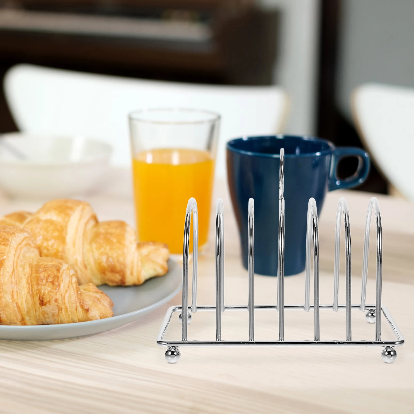 

Serving Rack for Table Bread Metal Slice Toaster Accessories Stand Silver Kitchen