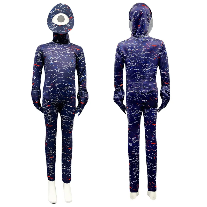 Halloween Horror Monster Cos Suit Game Anime Movie Cosplay Costume Onesie Tights Children Adult Bodysuits One Eye Big Mouth view 2
